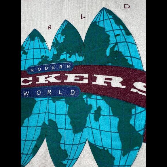 Vintage 90s Dockers World Embroidered Sweatshirt Vtg Levi Strauss Size L Korea - Picture 9 of 9